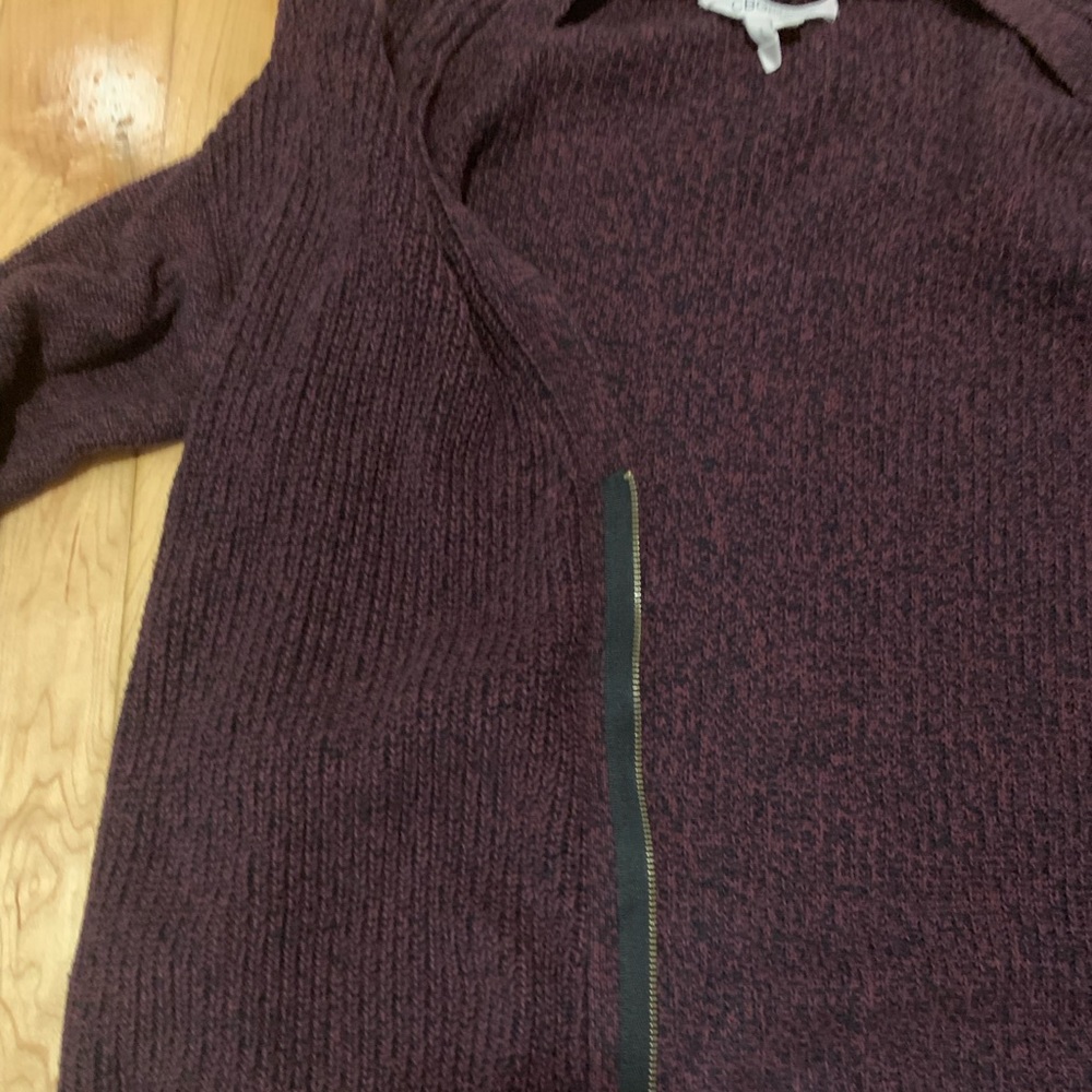 Bcbgeneration Zip Front Maroon Sweater - image 2